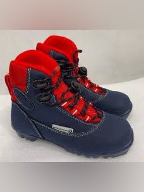 Rossignol Youth Cross-Country Ski Boots Size 1 Navy & Red